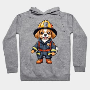 A Cute Firefighter Dog Hoodie